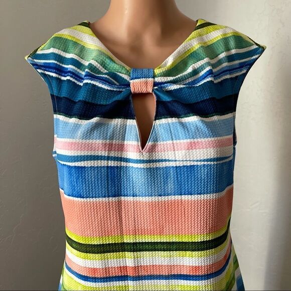 Beige by eci Multicolor Stripe Sheath Dress MEDIUM - Picture 5 of 9